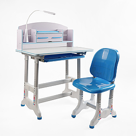 Парта шкільна з лампою та стільцем BL, Blue