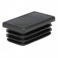 Заглушка прямокутна 20х40 для труби плоска чорна