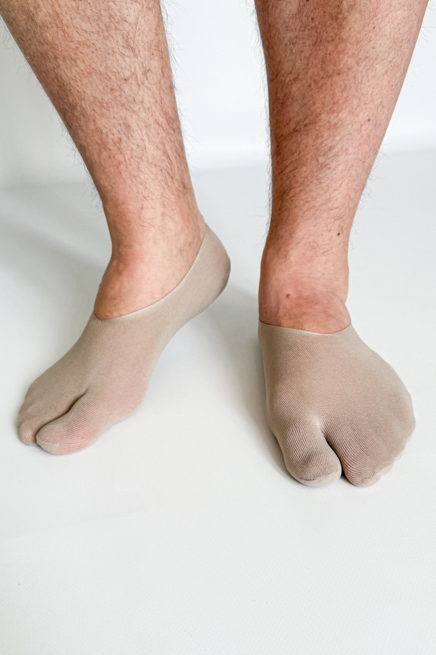 Слідки табі капронові чоловічі SplitToe Apmi 39-42 бежевий, фото 1