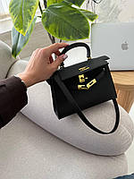 Hermès Mini Kelly Black Gold Hardware Магнітна коробка 19х15х6