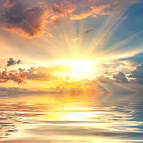 Картина модульна Схід сонця на морі Красивий пейзаж з хмарами Друк на полотні 90х60 із 3х частин, фото 4