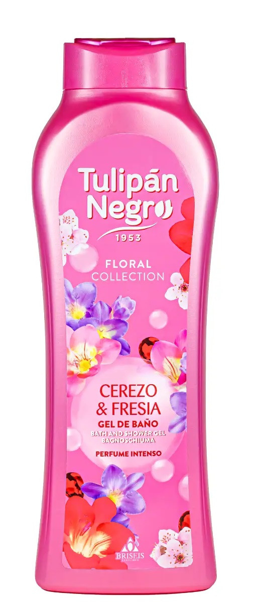 Парфумований гель для душу Tulipan Negro Floral вишня та фрезія 650 мл, фото 1