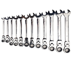 Набір рожково-накидних ключів з тріщоткою 72 зуба LEX 1578 (12шт)