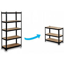 Стелаж металевий 5 полиць 180х90х40 Siker GoodTool P9040 чорний для гаража комори складу підвалу офісу, фото 5