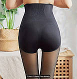 Жіночі колготи теплі з імітацією капрону на флісі. Високий пояс 46-48 р, фото 4