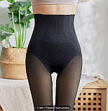 Жіночі колготи теплі з імітацією капрону на флісі. Високий пояс 46-48 р, фото 3