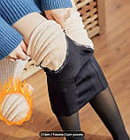 Жіночі колготи теплі з імітацією капрону на флісі. Високий пояс 46-48 р, фото 5