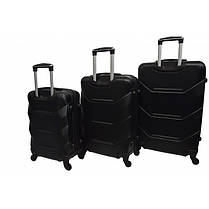 Набір пластикових валіз на колесах Bonro 2019 3 штуки чорний з висувною ручкою і кодовим замком, фото 3