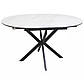Круглий розсувний обідній стіл Gaston 100-135 см під білий мармур з керамічною стільницею, фото 3