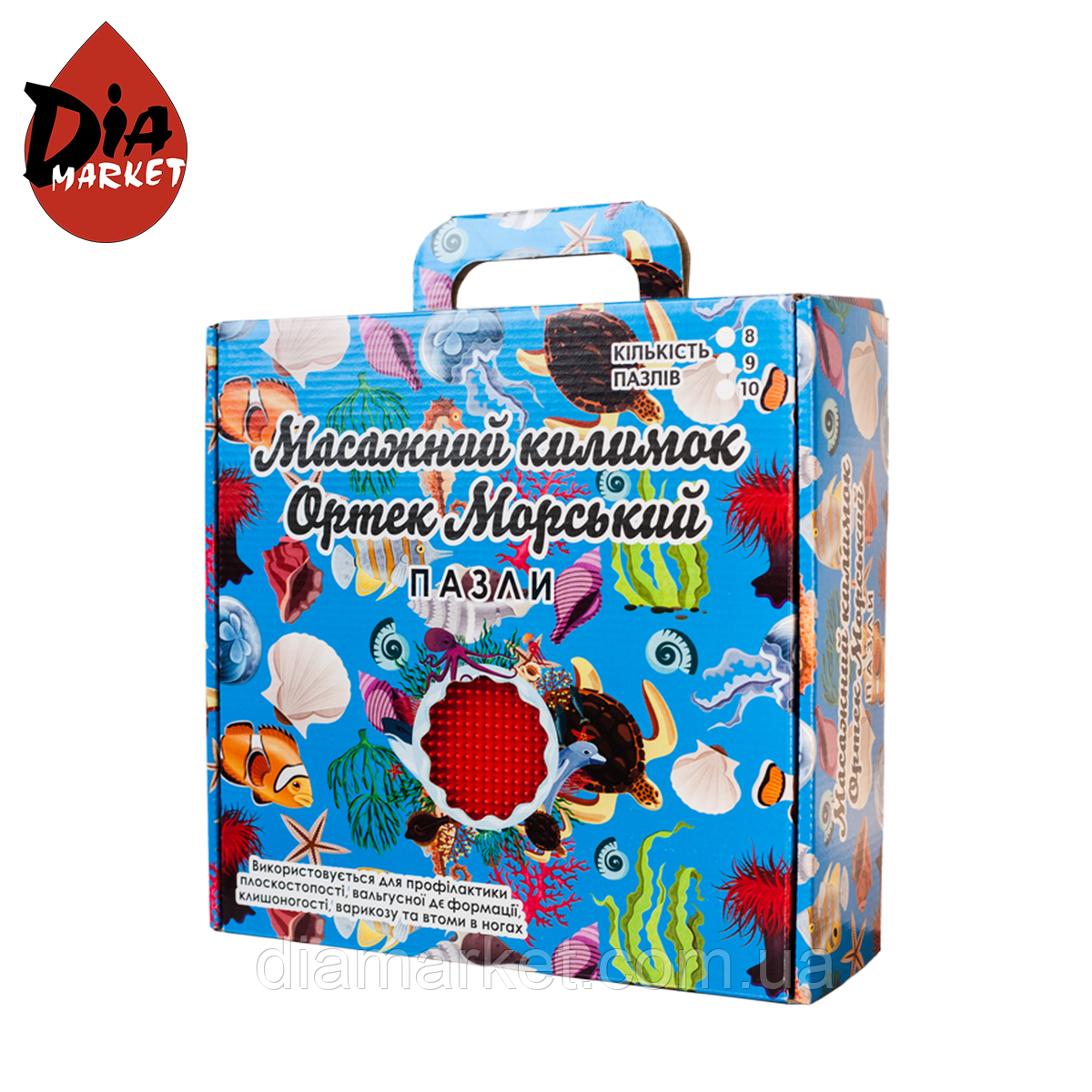 Масажний килимок Ortek Sea Морський 6 пазлів, фото 1
