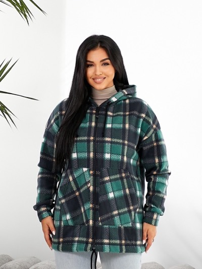 Жіноча флiсова сорочка (р-ри: 46-8,50-52,54-56,58-60) 561-13 (в уп. один колір) осінь-зима. вир-во Україна., фото 1