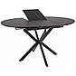Стіл круглий розсувний керамічний Gaston 100-135 см під чорний мармур на металевих ніжках, фото 4
