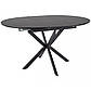 Стіл круглий розсувний керамічний Gaston 100-135 см під чорний мармур на металевих ніжках, фото 3