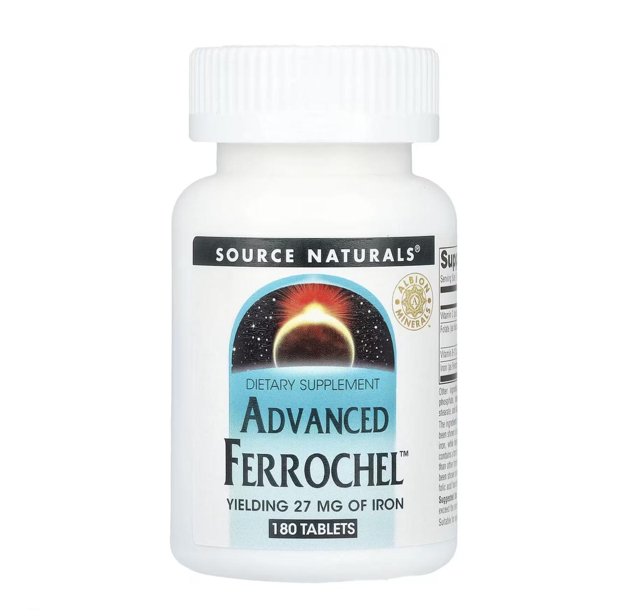 Залізо Source Naturals Advanced Ferrochel™, 27 мг, 180 таблеток, фото 1