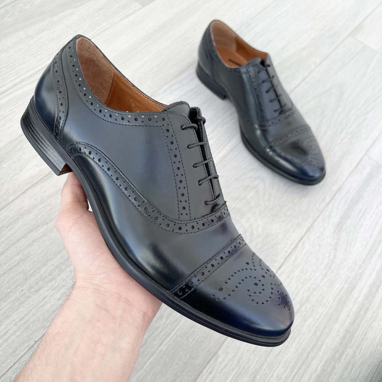 Темно сині чоловічі броги 39 розмір, фото 1