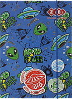 Папка для зошитів картонна на гумці (В5+, 175х240х25мм) Zibi Kids Line UFO ZB.14966