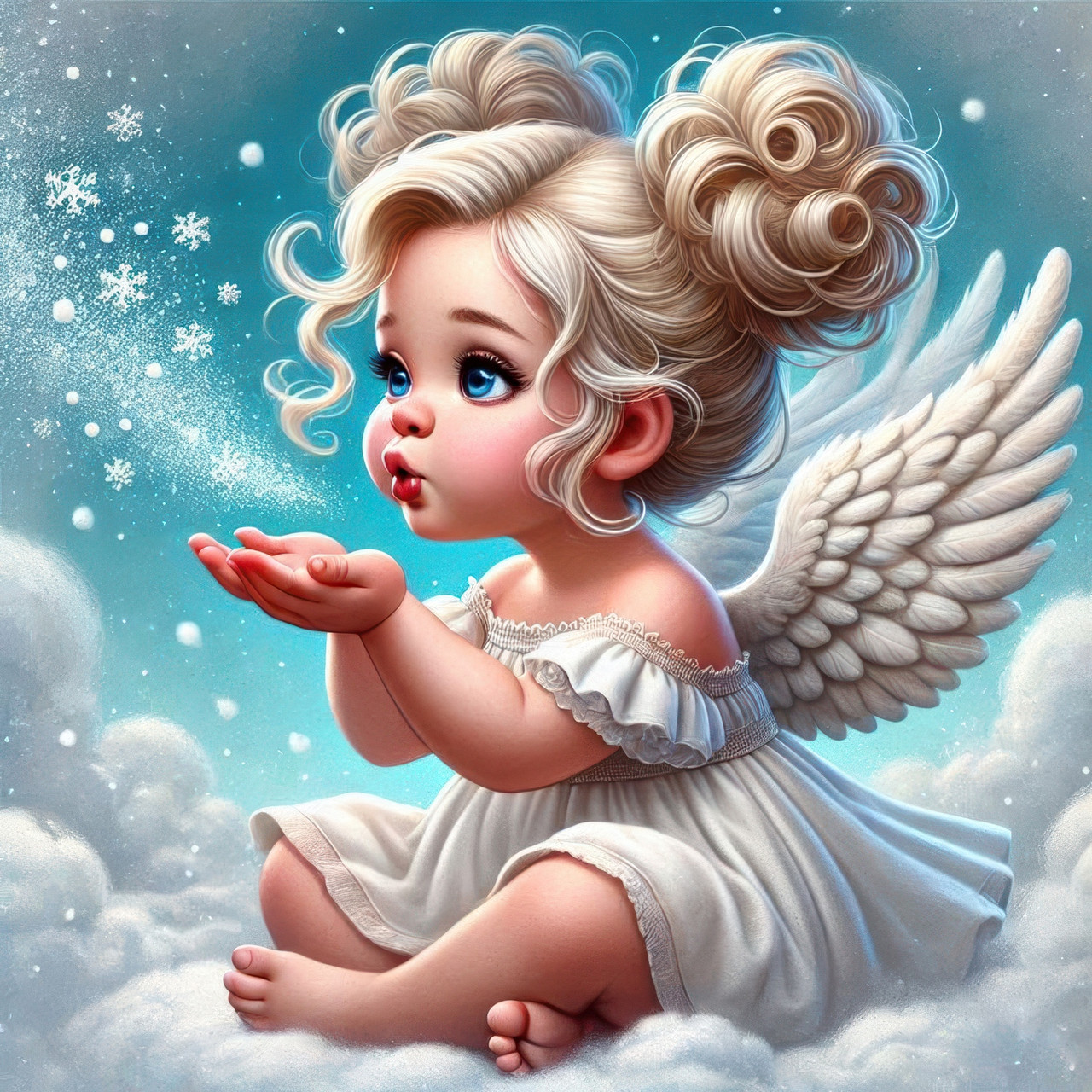 Алмазна мозаїка "На хмаринці", 20*20см, на рамці, в кор. 21*21*2,5см, ТМ Dreamtoys, фото 1