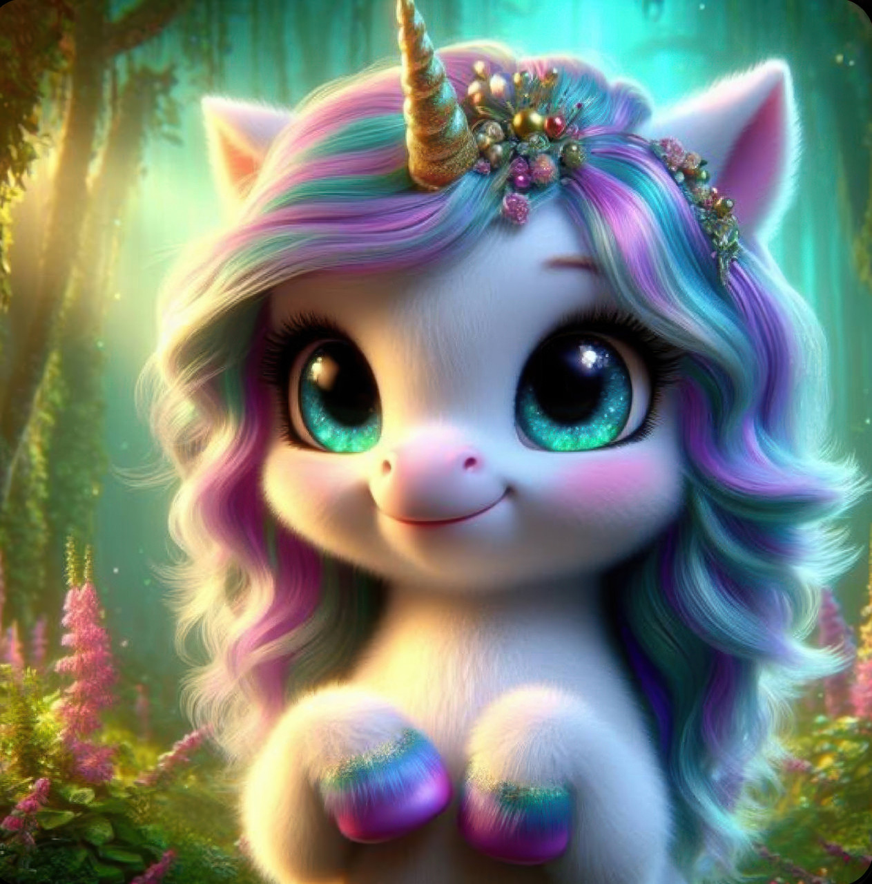 Алмазна мозаїка "Лісовий єдиноріжок", 20*20см, на рамці, в кор. 21*21*2,5см, ТМ Dreamtoys, фото 1