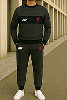 Чоловічий трикотажний костюм світшот і штани Нью Беланс Ліверпуль (New Balance Liverpool) (темно-сірий з чорним)