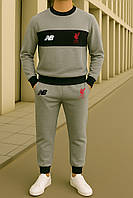 Чоловічий трикотажний костюм світшот і штани Нью Беланс Ліверпуль (New Balance Liverpool) (сірий з чорним)