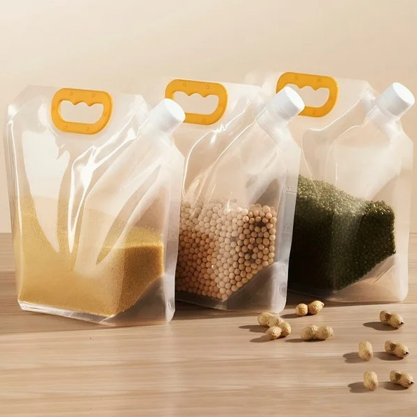 Еко пакети для продуктів 3 шт по 3 л, герметичні пакети для зберігання з кришкою, фото 1