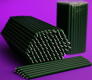 Воскові зелені свічки 100% натуральний бджолиний віск 10 шт ритуальні воскові свічки, свічка зелена