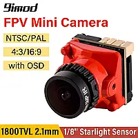 FPV камера 9IMOD 1800TVL 5MP 2.1mm 5-40В NTSC / PAL  4:3 16:9