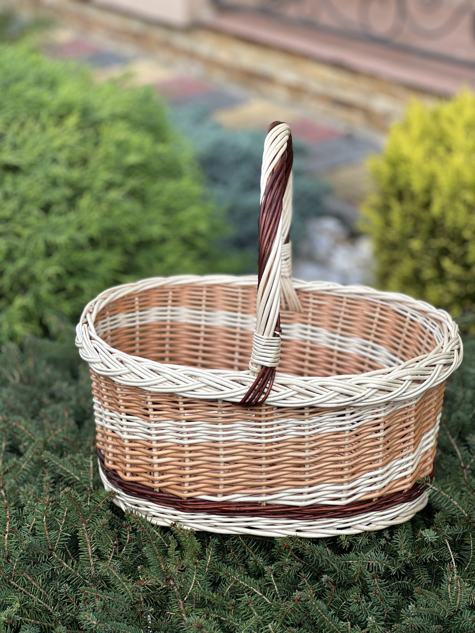 Корзина плетена з цільної лози XL. Арт:0-184, фото 1
