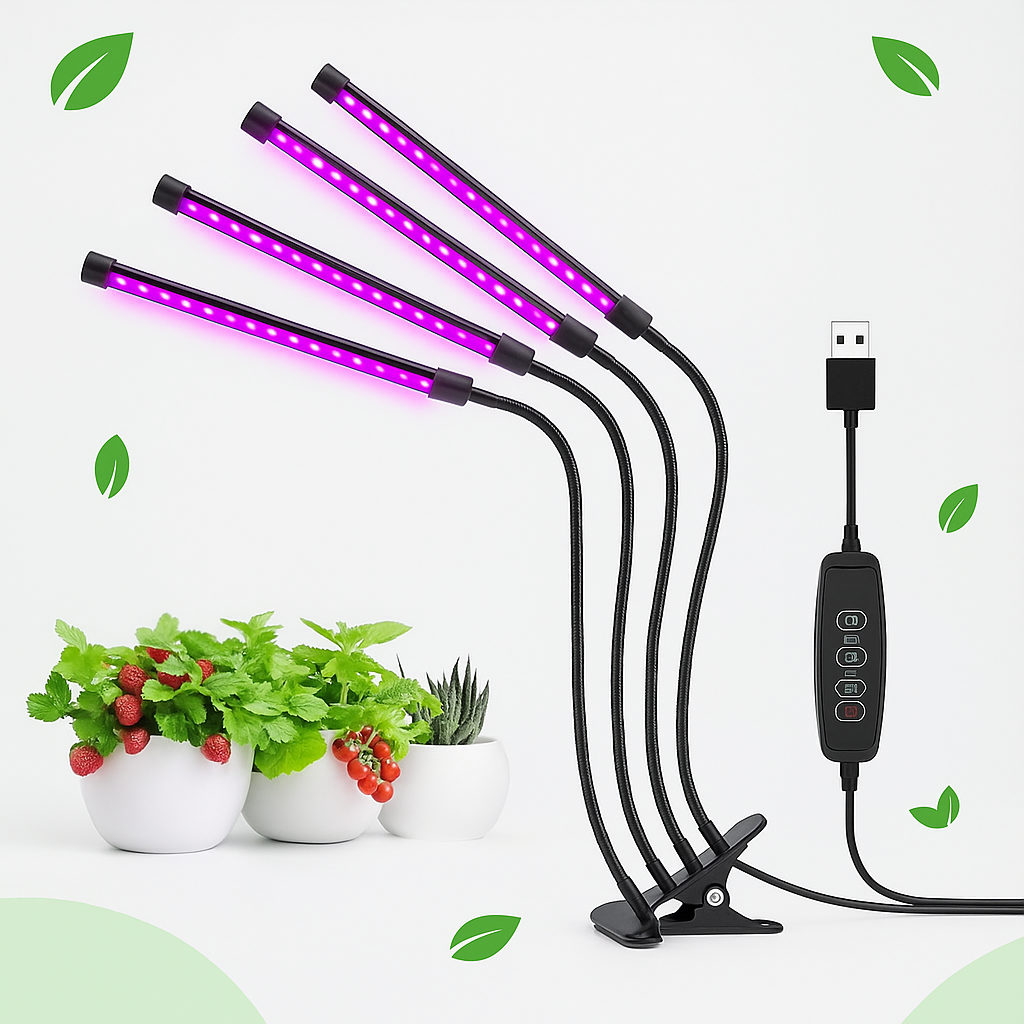 Фітолампа для рослин та розсади на прищіпці 4 LED Plant Grow Light USB, фото 1