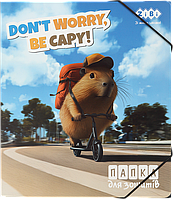 Папка для зошитів картонна на гумках (В5+, 230х200мм) Zibi Kids Line Capybara ZB.14990-46