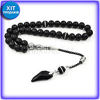 Mm Rest Агатові чотки з металевим китицем 33 намистини 10 мм для медитації і молитви талісман Maxi7\Q