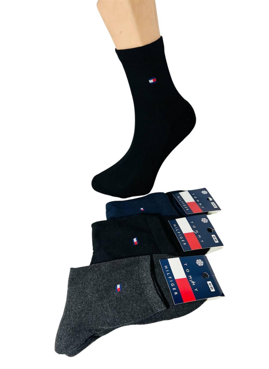 Шкарпетки чоловічі 12 пар зимові махрова  стопа бавовна Tommy Hilfiger Туреччина розмір 41-45 мікс кольорів