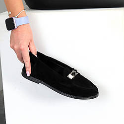 Зручні повсякденні замшеві лофери стильний декор