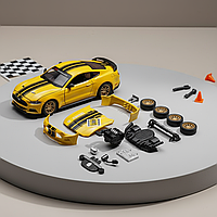 Конструктор гоночний автомобіль для хлопчиків металевий жовтий, конструктор для дівчаток розвиваючий 6+