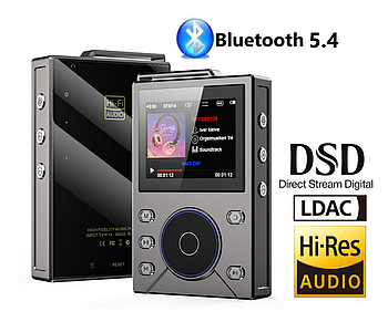 MP3 плеєр Mrobo M12 DSD256 Bluetooth 5.4 Hi-Fi 16Gb Type C сріблястий