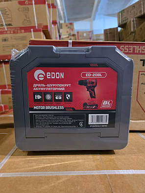 Потужний акумуляторний безщітковий шуруповерт EDON ED-20BL : з АКБ 2-шт 20V 2.0 Ah+ЗП, фото 3