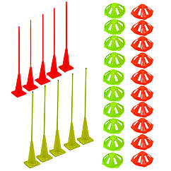 Набір конус тренувальний біговий Europaw з отворами 52 cм + палка гімнастична + фішка-конус 8 см