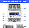 Електролічильник 3-фазний 4-провідний, 230/400 В, 5–100 А, цифровий ЖК лічильник електроенергії на DIN-рейку, фото 6
