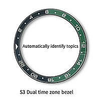 Комплект для Xiaomi Watch S3/S4 Black-green (безель ATR+шкіряний ремінець), фото 3