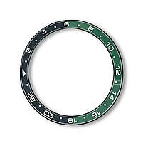 Комплект для Xiaomi Watch S3/S4 Black-green (безель ATR+шкіряний ремінець), фото 4