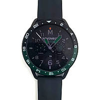 Комплект для Xiaomi Watch S3/S4 Black-green (безель ATR+шкіряний ремінець), фото 2