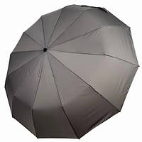 Парасолька 12 спиць антивітер повний автомат чоловіча жіноча Bellissimo купол 107 см Сірий (60844)