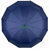 Парасолька 12 спиць антивітер повний автомат чоловіча жіноча Bellissimo купол 107 см Синій (60846), фото 3