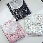 Жіночі піжами №F0366 Білий з квіточками, фото 6