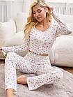 Жіночі піжами №F0366 Білий з квіточками, фото 5