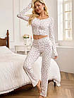 Жіночі піжами №F0366 Білий з квіточками, фото 2