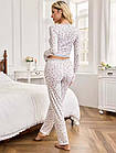 Жіночі піжами №F0366 Білий з квіточками, фото 3