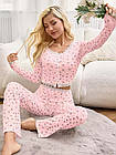Жіночі піжами №F0366 Пудра з квіточками, фото 2