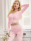 Жіночі піжами №F0366 Пудра з квіточками, фото 3