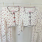 Жіночі піжами №D0443 Білий з червоними серцями, фото 10